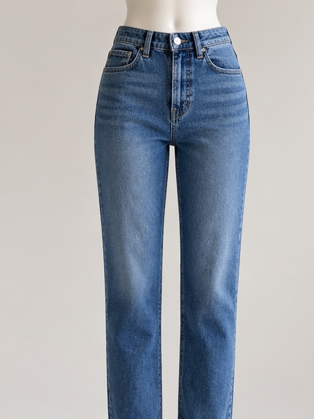 Ashley Mason Straight Leg Jeans - Medium Wash Blue